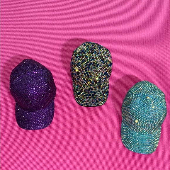 3 Sparkling Multicolor Rhinestone Caps - Picture 15 of 16